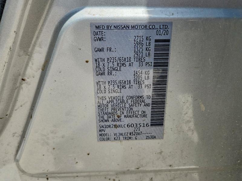 Продажа на аукционе авто 2020 Nissan Pathfinder, vin: 5N1DR2BNXLC603516, номер лота: 63228876