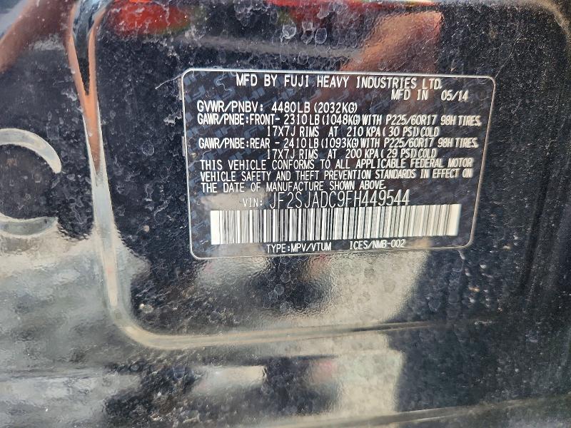 Aukcja sprzedaży 2015 Subaru Forester, vin: JF2SJADC9FH449544, numer aukcji: 62922986