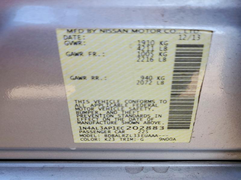 Aukcja sprzedaży 2014 Nissan Altima, vin: 1N4AL3AP1EC202883, numer aukcji: 63313096
