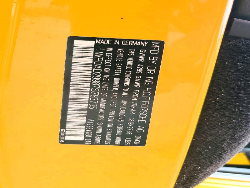 61120796 :رقم المزاد ، WP0AD29987S783735 vin ، 2007 Porsche 911 مزاد بيع