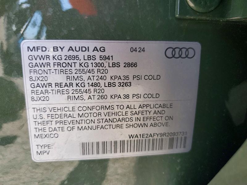 63319146 :رقم المزاد ، WA1E2AFY9R2093731 vin ، 2024 Audi Q5 E مزاد بيع