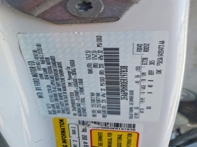 Aukcja sprzedaży 2014 Ford Fusion, vin: 3FA6P0HR0ER197838, numer aukcji: 61846446