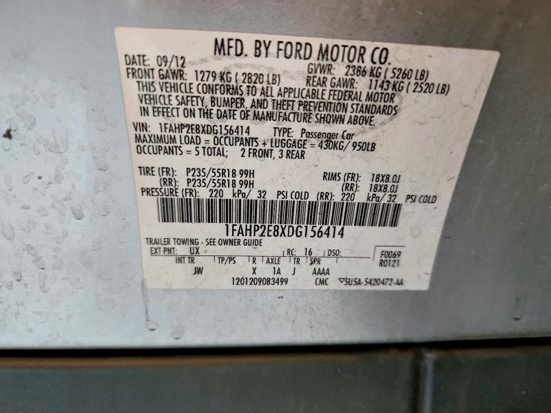 2013 Ford Taurus მანქანა იყიდება აუქციონზე, vin: 1FAHP2E8XDG156414, აუქციონის ნომერი: 62406826