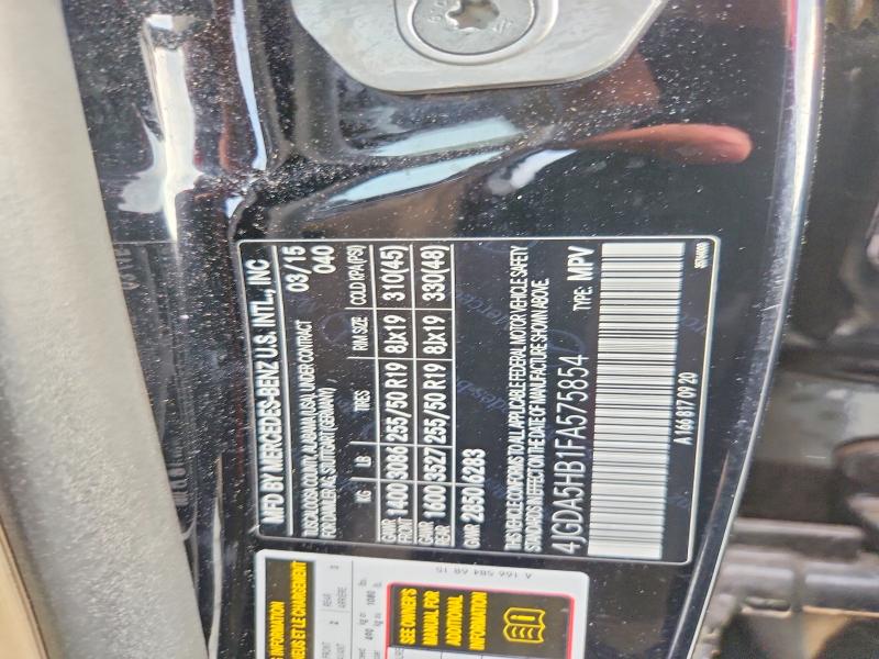 Aukcja sprzedaży 2015 Mercedes-benz Ml, vin: 4JGDA5HB1FA575854, numer aukcji: 62679806