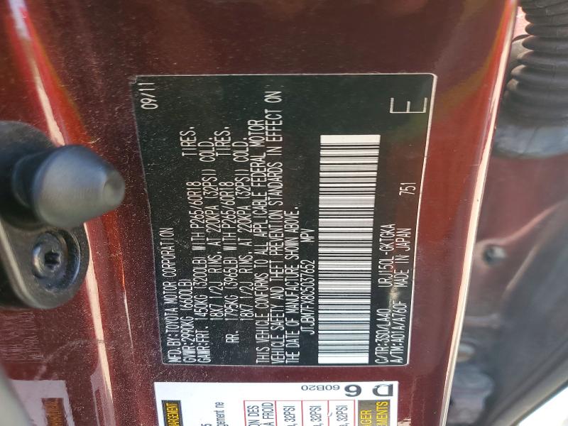 Aukcja sprzedaży 2012 Lexus Gx, vin: JTJBM7FX8C5037652, numer aukcji: 63033686