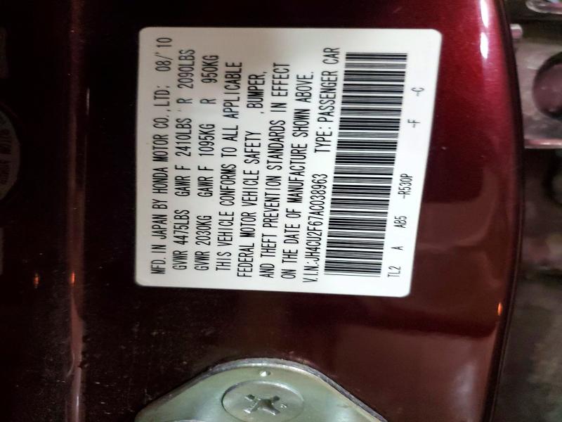 Продажа на аукционе авто 2010 Acura Tsx, vin: JH4CU2F67AC038963, номер лота: 62984456