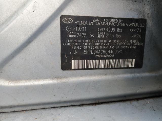55008096 :رقم المزاد ، 5NPEB4AC6CH400541 vin ، 2012 Hyundai Sonata مزاد بيع