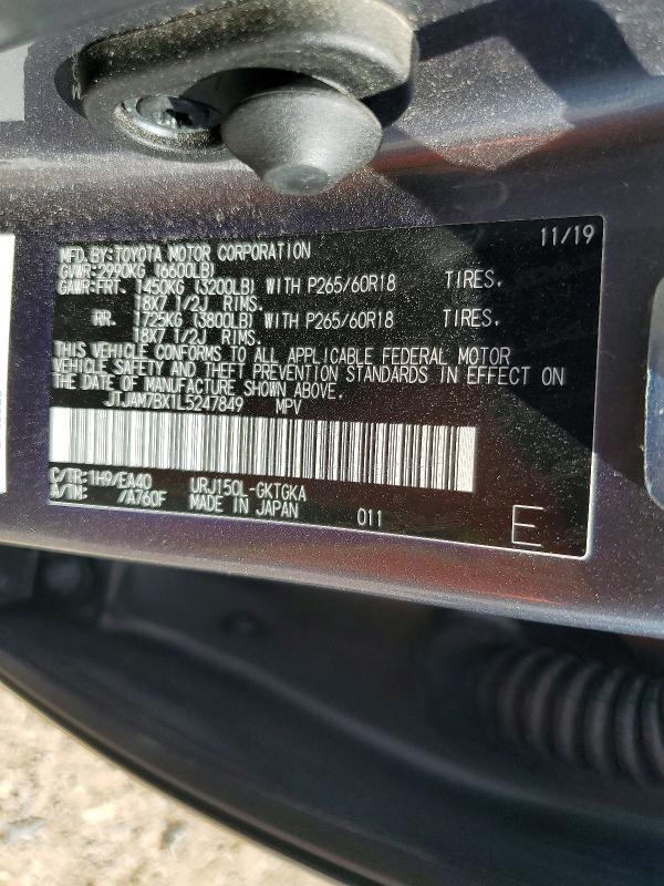 Продаж на аукціоні авто 2020 Lexus Gx, vin: JTJAM7BX1L5247849, номер лоту: 60861886