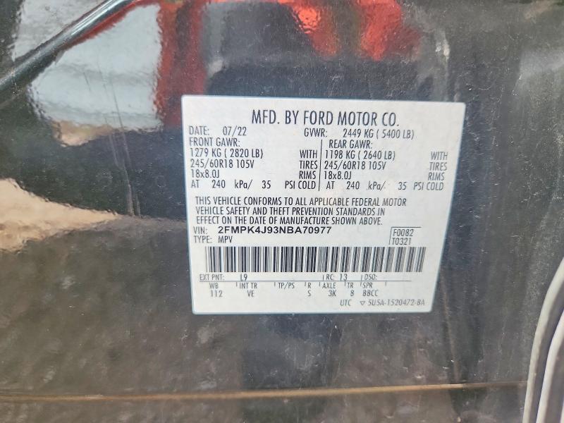 Продажа на аукционе авто 2022 Ford Edge, vin: 2FMPK4J93NBA70977, номер лота: 61763986