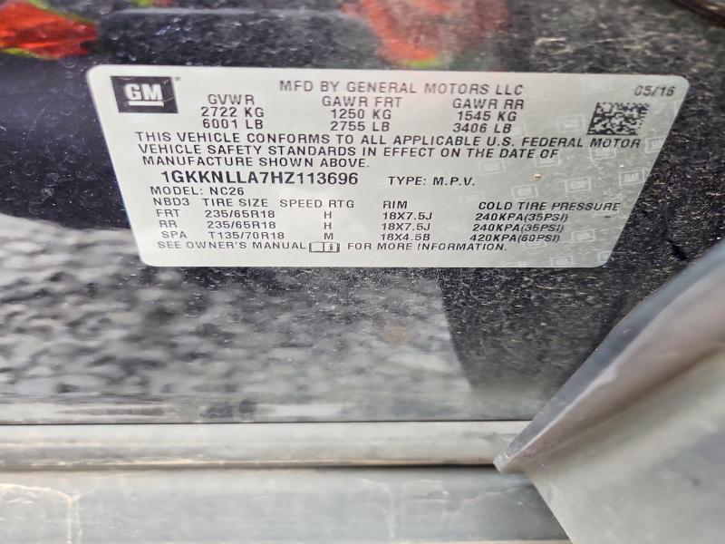 Продажа на аукционе авто 2017 Gmc Acadia, vin: 1GKKNLLA7HZ113696, номер лота: 62257536