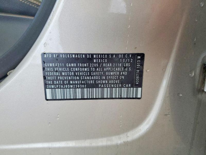 59365246 :رقم المزاد ، 3VWLP7AJ8DM238302 vin ، 2013 Volkswagen Jetta مزاد بيع