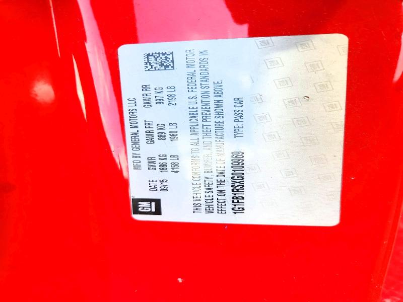 Продаж на аукціоні авто 2016 Chevrolet Camaro, vin: 1G1FB1RSXG0109969, номер лоту: 59197136