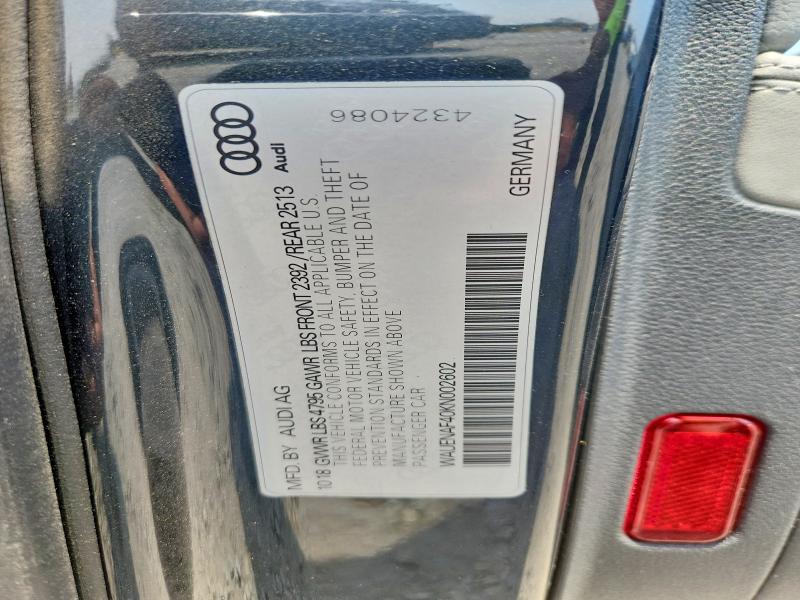 59863976 :رقم المزاد ، WAUENAF40KN002602 vin ، 2019 Audi A4 مزاد بيع