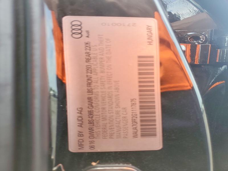 61768776 :رقم المزاد ، WAUA7GFF2G1117875 vin ، 2016 Audi A3 مزاد بيع
