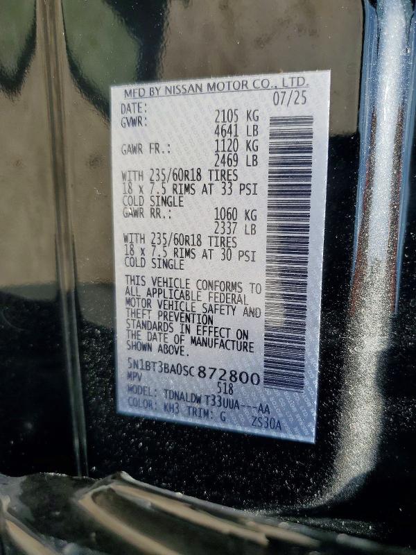 Продаж на аукціоні авто 2025 Nissan Rogue, vin: 5N1BT3BA0SC872800, номер лоту: 60469766