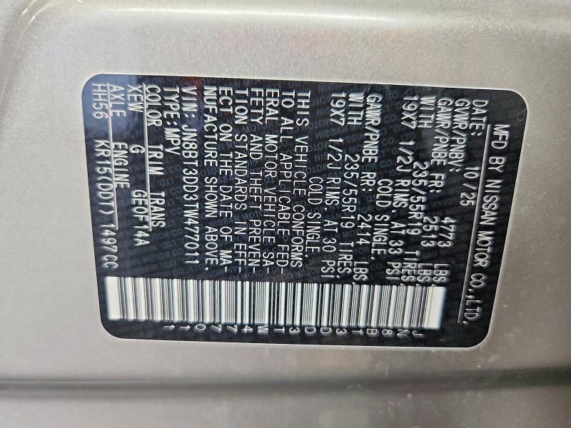 Продажа на аукционе авто 2026 Nissan Rogue, vin: JN8BT3DD3TW477011, номер лота: 60432036