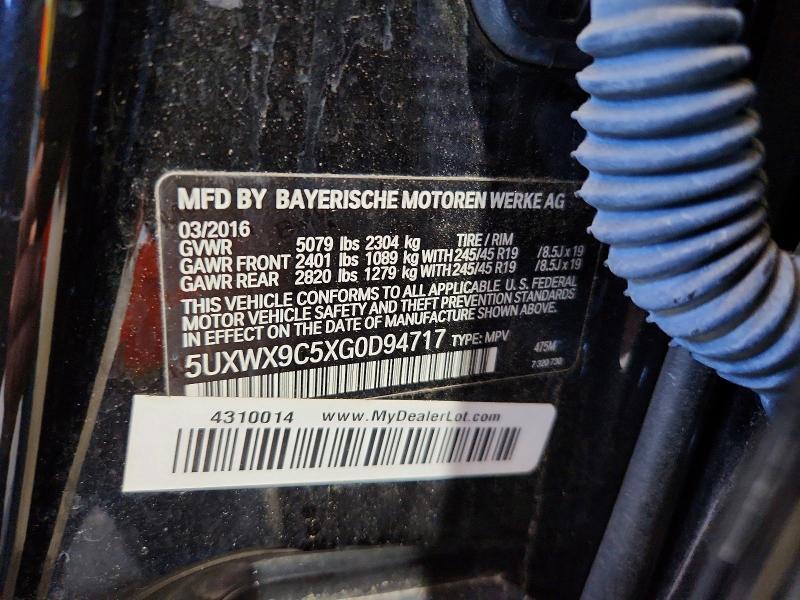 Продажа на аукционе авто 2016 Bmw X3, vin: 5UXWX9C5XG0D94717, номер лота: 62486176