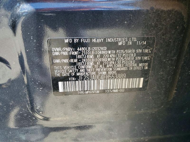 60651826 :رقم المزاد ، JF2SJAUC4FH553889 vin ، 2015 Subaru Forester مزاد بيع