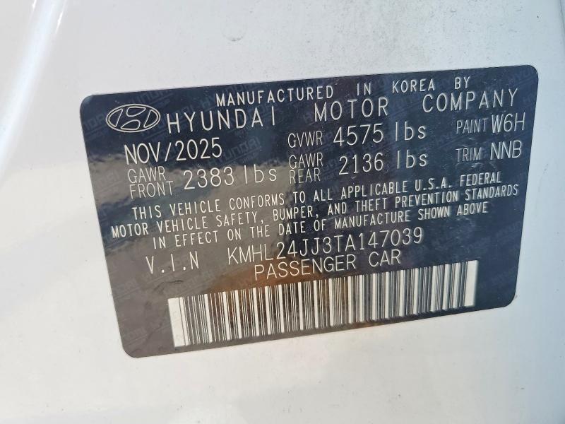 Продаж на аукціоні авто 2026 Hyundai Sonata Hybrid, vin: KMHL24JJ3TA147039, номер лоту: 61069636