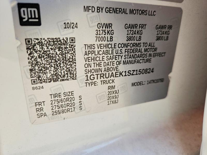 Aukcja sprzedaży 2025 Gmc Sierra, vin: 1GTRUAEK1SZ150824, numer aukcji: 61921176