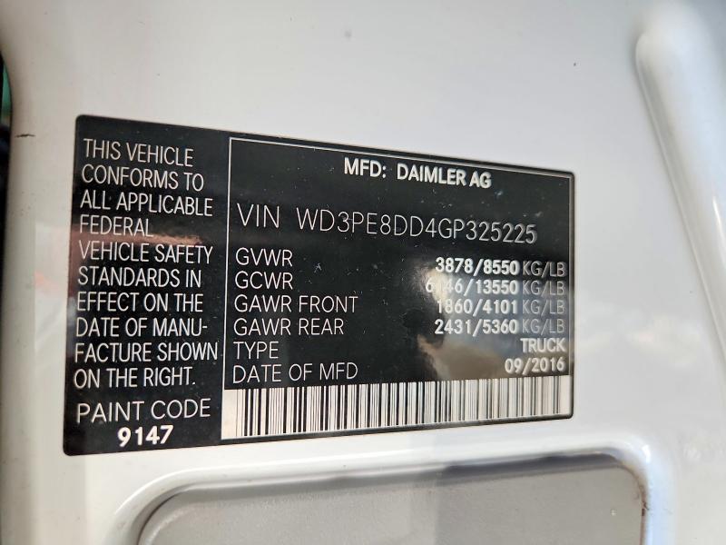 Продажа на аукционе авто 2016 Mercedes-benz Sprinter, vin: WD3PE8DD4GP325225, номер лота: 85978915