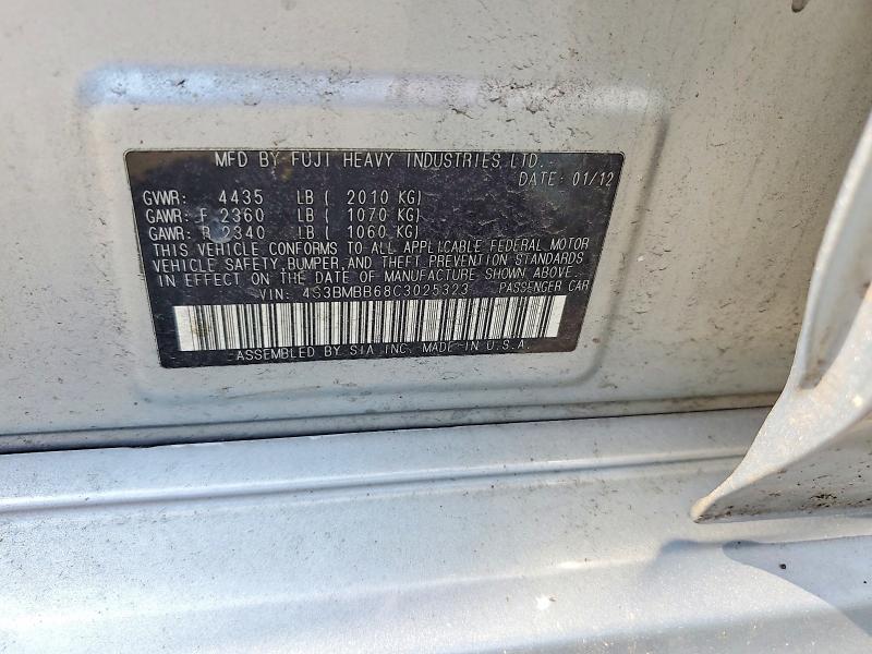 Продажа на аукционе авто 2012 Subaru Legacy, vin: 4S3BMBB68C3025323, номер лота: 58420326
