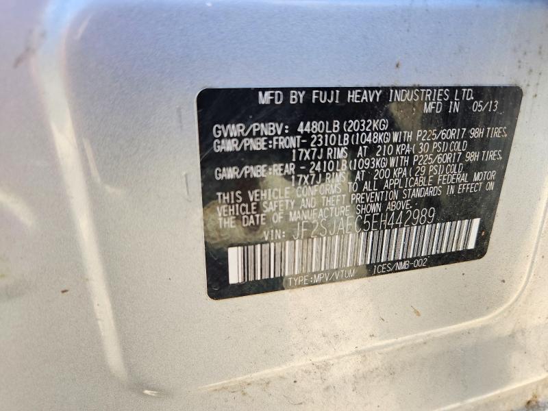 Aukcja sprzedaży 2014 Subaru Forester, vin: JF2SJAEC5EH442989, numer aukcji: 59877236