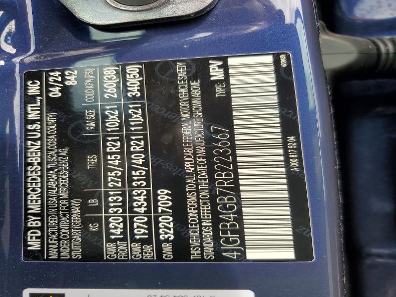 61217576 :رقم المزاد ، 4JGFB4GB7RB223667 vin ، 2024 Mercedes-benz Gle مزاد بيع