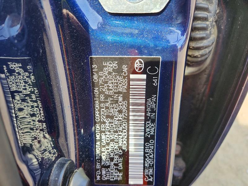 61048826 :رقم المزاد ، JTDKN3DU2D1723955 vin ، 2013 Toyota Prius مزاد بيع