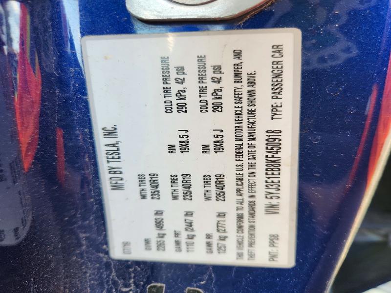 Продаж на аукціоні авто 2019 Tesla Model 3, vin: 5YJ3E1EB8KF450918, номер лоту: 58144806