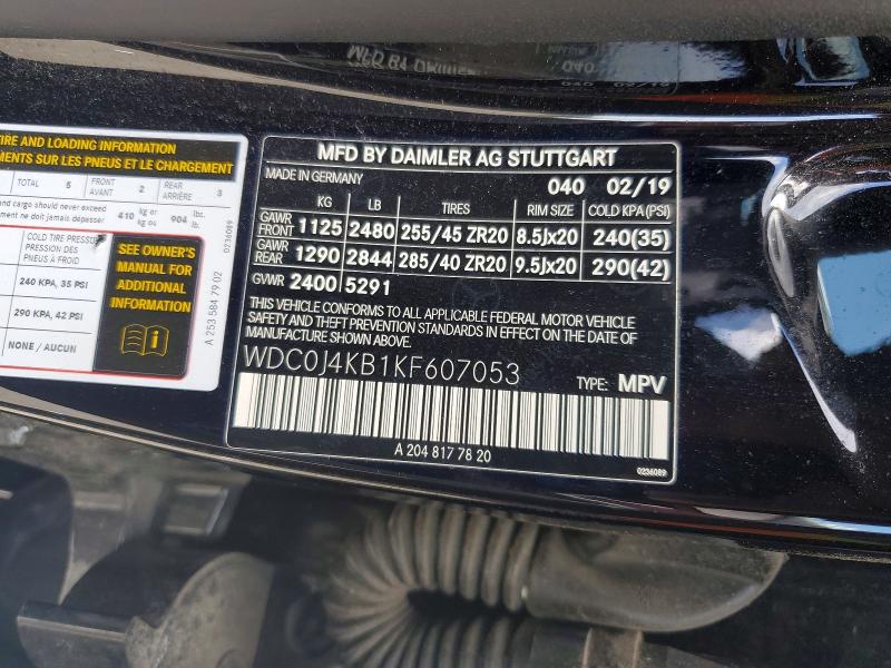 62747146 :رقم المزاد ، WDC0J4KB1KF607053 vin ، 2019 Mercedes-benz Glc Coupe مزاد بيع
