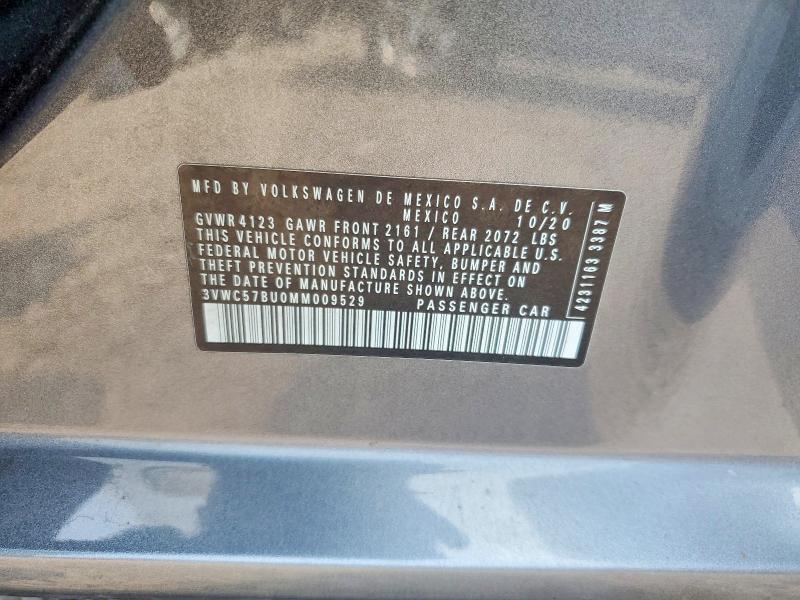 61340296 :رقم المزاد ، 3VWC57BU0MM009529 vin ، 2021 Volkswagen Jetta مزاد بيع