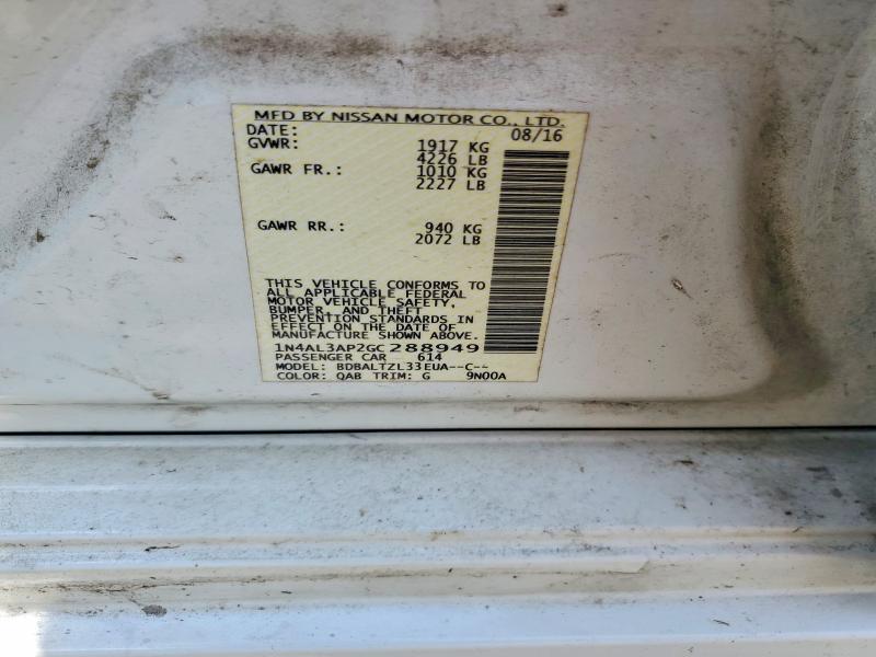 Продаж на аукціоні авто 2016 Nissan Altima, vin: 1N4AL3AP2GC288949, номер лоту: 60791286