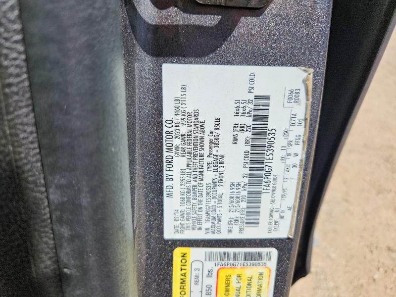 Продажа на аукционе авто 2014 Ford Fusion, vin: 1FA6P0G71E5390535, номер лота: 59347746