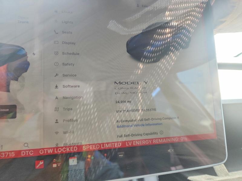 59319606 :رقم المزاد ، 7SAYGDEE8SA353715 vin ، 2025 Tesla Model Y مزاد بيع
