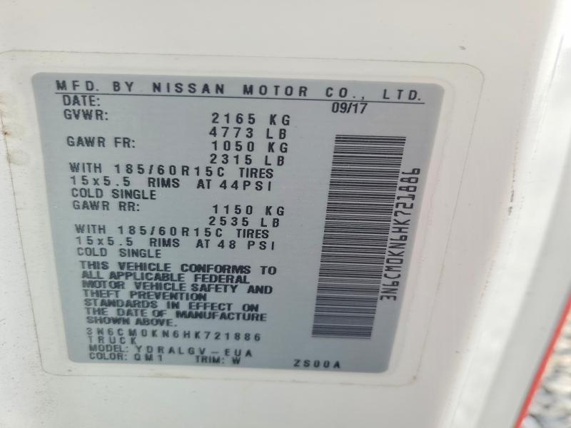 61929626 :رقم المزاد ، 3N6CM0KN6HK721886 vin ، 2017 Nissan Nv200 مزاد بيع