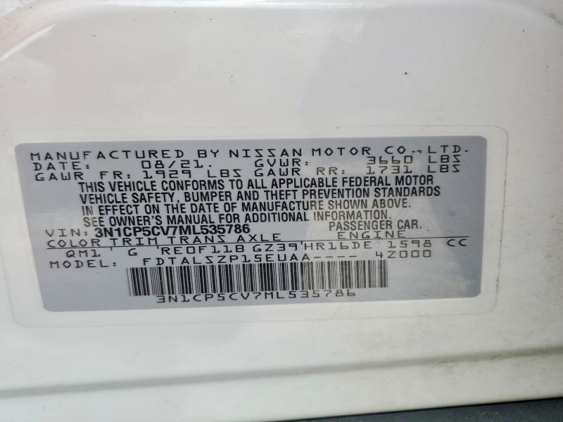 Продаж на аукціоні авто 2021 Nissan Kicks, vin: 3N1CP5CV7ML535786, номер лоту: 61203706