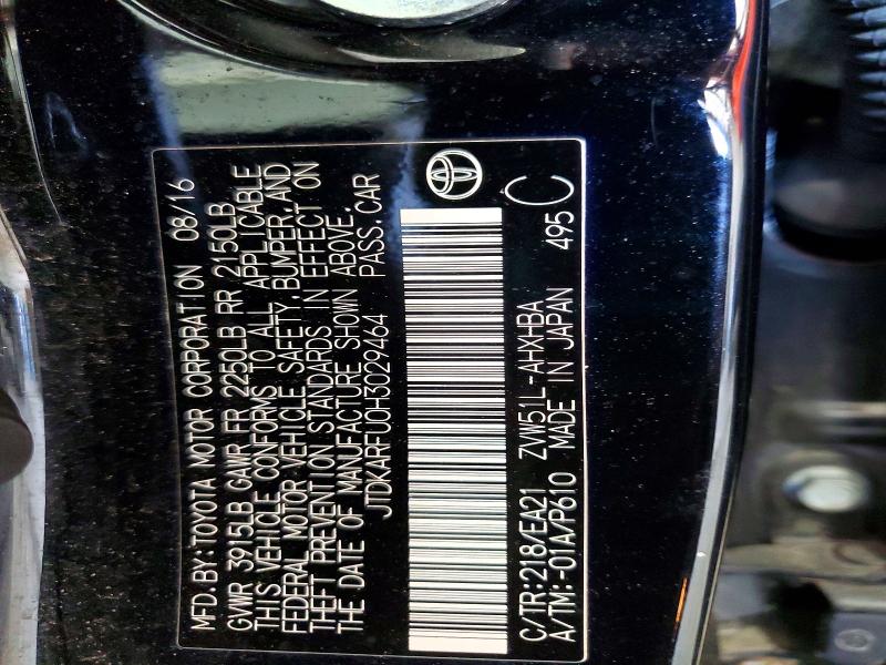 Продаж на аукціоні авто 2017 Toyota Prius, vin: JTDKARFU0H3029464, номер лоту: 59370296
