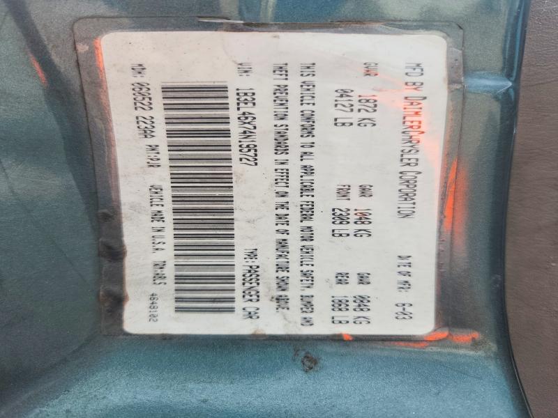 2004 Dodge Stratus მანქანა იყიდება აუქციონზე, vin: 1B3EL46X74N195727, აუქციონის ნომერი: 59345176