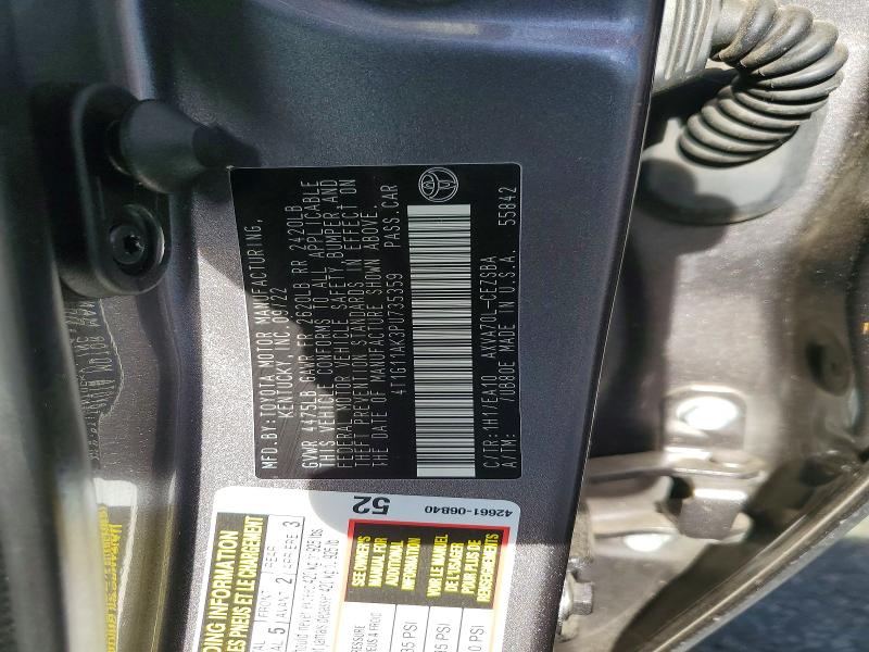 59863966 :رقم المزاد ، 4T1G11AK3PU735359 vin ، 2023 Toyota Camry مزاد بيع