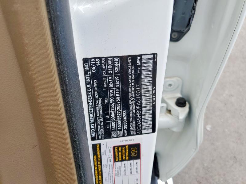 Aukcja sprzedaży 2015 Mercedes-benz Ml, vin: 4JGDA5HB9FA619017, numer aukcji: 62831406