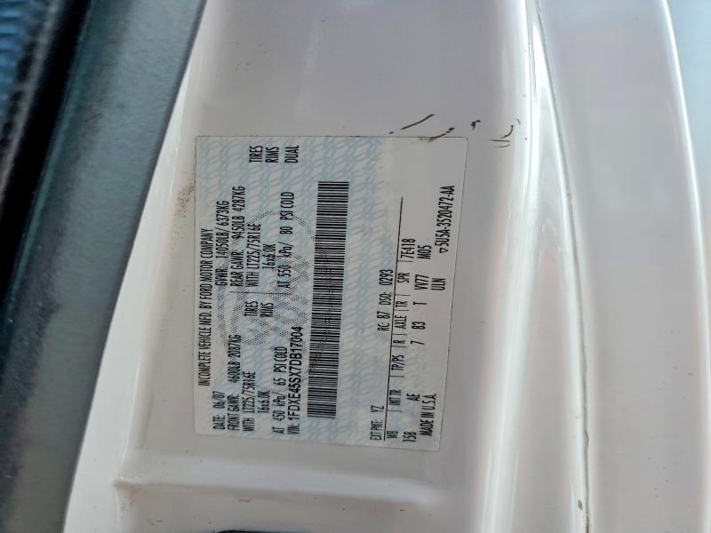 59821816 :رقم المزاد ، 1FDXE45SX7DB17004 vin ، 2007 Ford E450 مزاد بيع