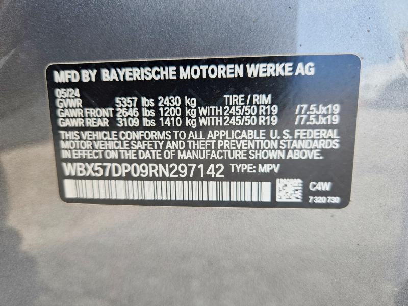 2024 Bmw X3 მანქანა იყიდება აუქციონზე, vin: WBX57DP09RN297142, აუქციონის ნომერი: 61485386