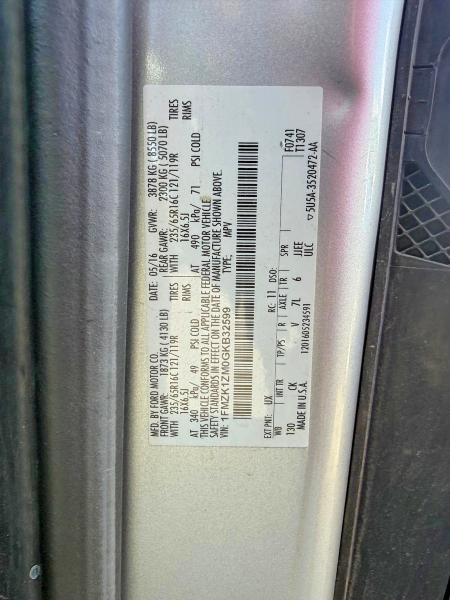 61226066 :رقم المزاد ، 1FMZK1ZM0GKB32599 vin ، 2016 Ford Transit مزاد بيع