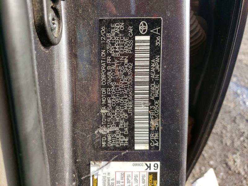 2007 Toyota Camry მანქანა იყიდება აუქციონზე, vin: JTNBE46K573083942, აუქციონის ნომერი: 59019286