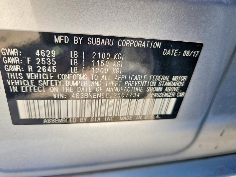 Продаж на аукціоні авто 2018 Subaru Legacy, vin: 4S3BNEN66J3007734, номер лоту: 60948596