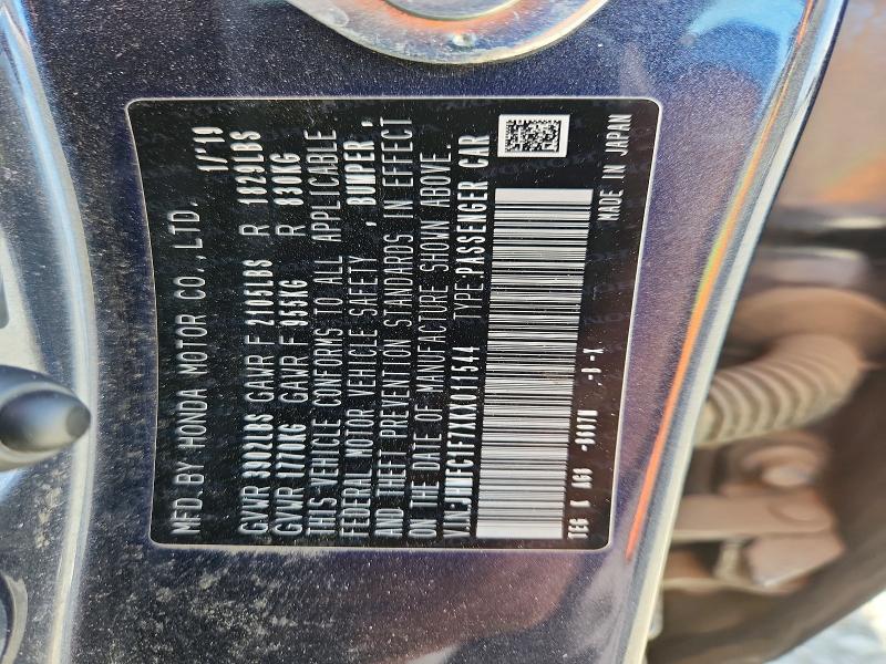 Aukcja sprzedaży 2019 Honda Civic, vin: JHMFC1F7XKX011544, numer aukcji: 60306046