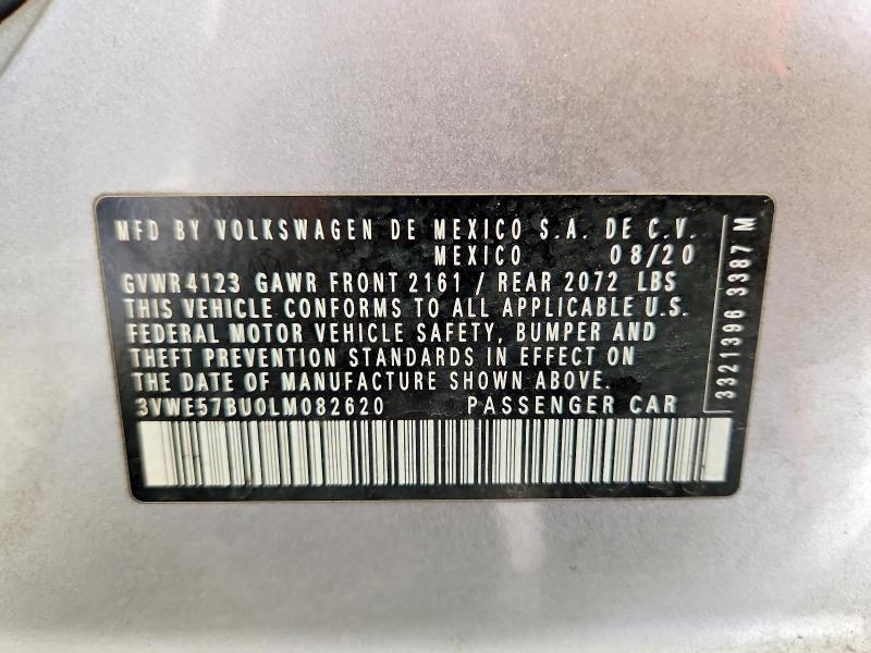 Продажа на аукционе авто 2020 Volkswagen Jetta, vin: 3VWE57BU0LM082620, номер лота: 61672956