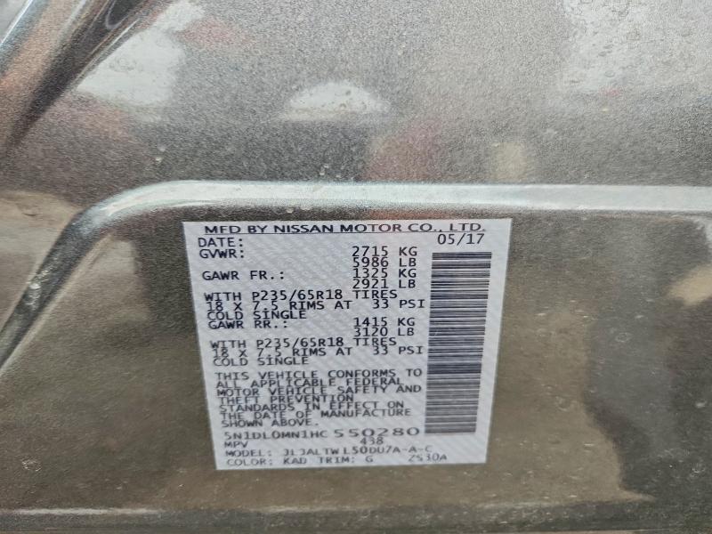 Продажа на аукционе авто 2017 Infiniti Qx60, vin: 5N1DL0MN1HC550280, номер лота: 61051366