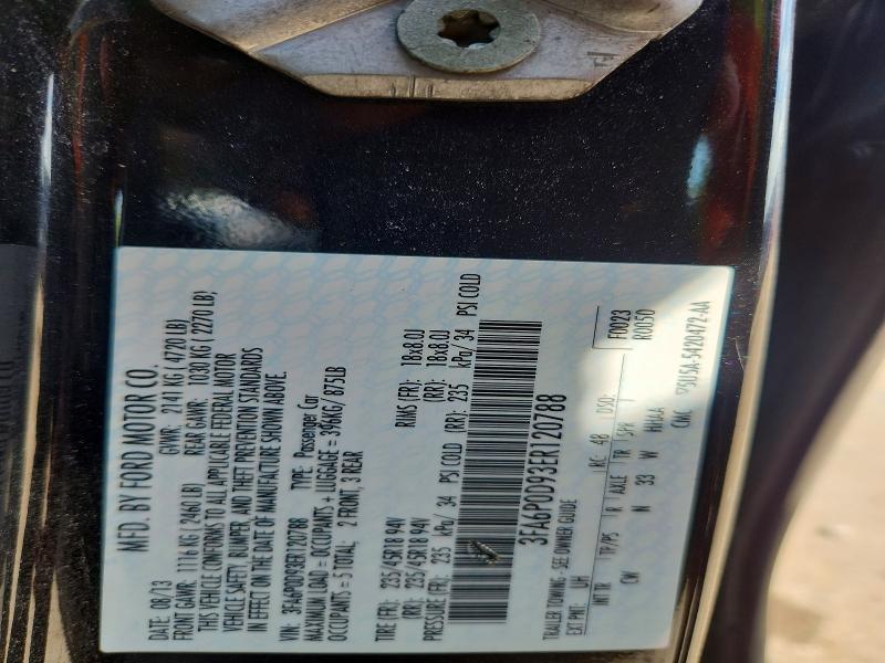 Aukcja sprzedaży 2014 Ford Fusion, vin: 3FA6P0D93ER120788, numer aukcji: 59877206